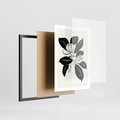 Plakat w ramie 50x70 - Spojrzenie w kształty kwiatów - kwiaty magnolii, minimalizm - rama czarna