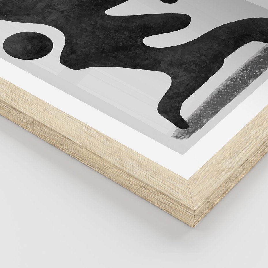 Plakat w ramie 30x40 - Abstrakcja w Monochromii - nowoczesna grafika, abstrakcja - rama drewno
