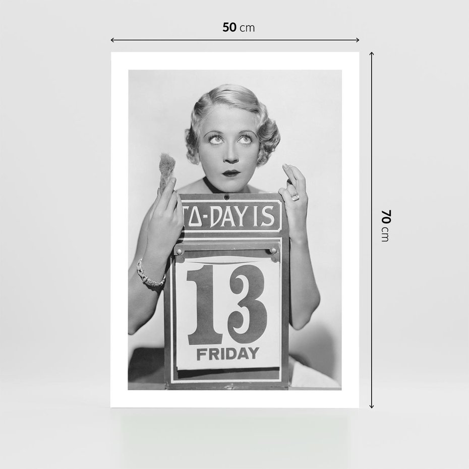 Plakat bez ramy 50x70 - Czy to Pech - retro zdjęcie, czarno białe