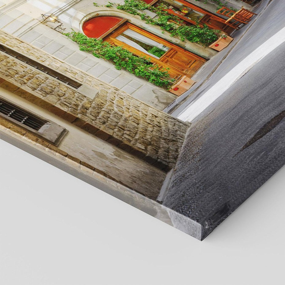 Obraz na płótnie 50x70 - Uliczka: perspektywa miejskiego krajobrazu - uliczka, perspektywa