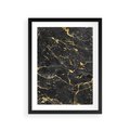 Plakat w ramie 30x40 - Egzotyczny Blask - marmur, złoto - rama czarna