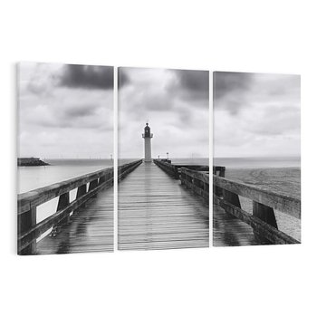 Obraz na płótnie 120x80 - Romantyczny pomost z latarnią - pomost, latarnia