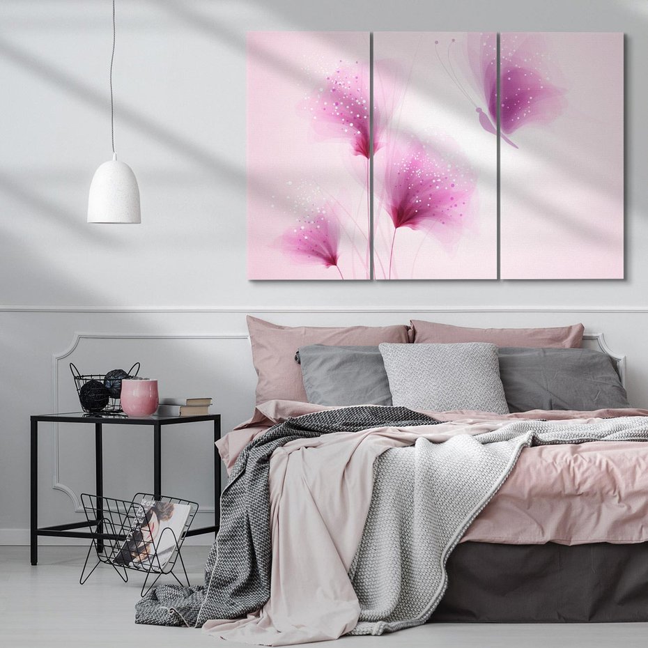 Obraz na płótnie 120x80 - Akwarelowe Kwiaty w Pastelach - kwiaty, akwarelowe