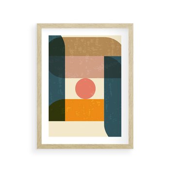 Plakat w ramie 50x70 - Geometryczna Ekspresja - geometria, plakat - rama drewno