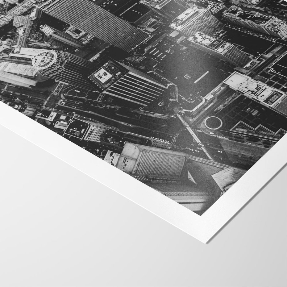 Plakat bez ramy 40x50 - Kontrastujące miasto - miasto, biało