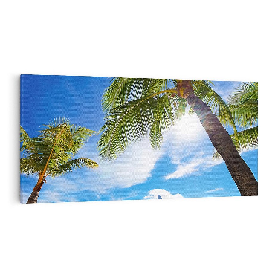 Obraz na płótnie 120x60 - Tropikalne palmy nad oceanem - palmy, ocean
