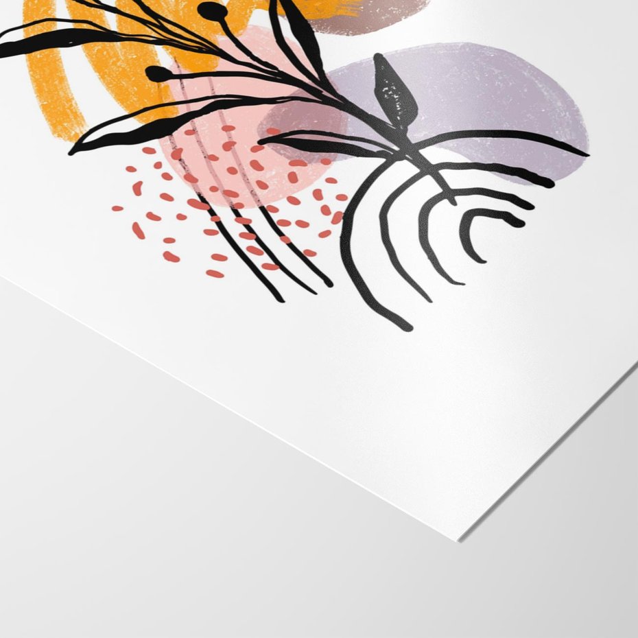 Plakat bez ramy 50x70 - Migocące Bezgraniczności - abstrakcyjna sztuka, liść monstery