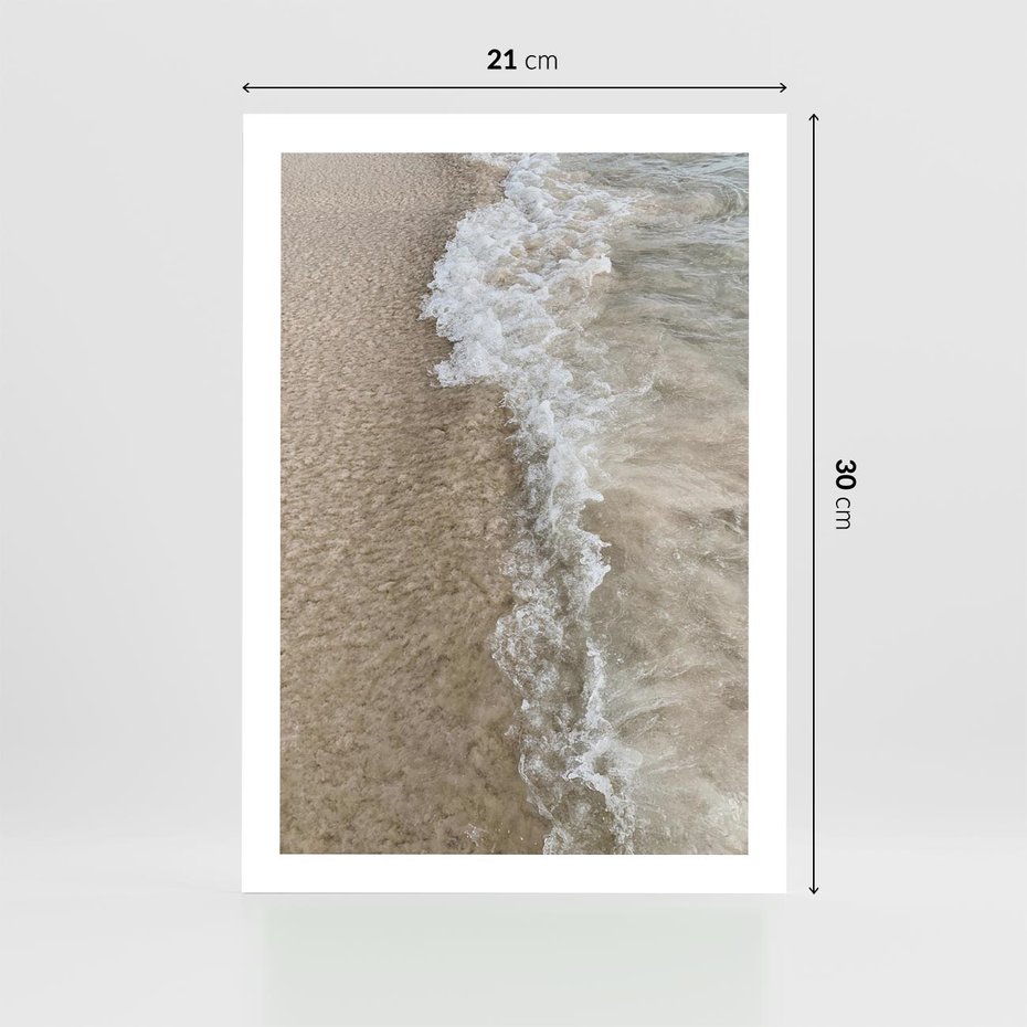 Plakat bez ramy 21x30 - Fale Morza na Piasku - plaża, morze