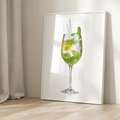 Plakat bez ramy 21x30 - Limonkowy drink w letnim stylu - drink, limonka