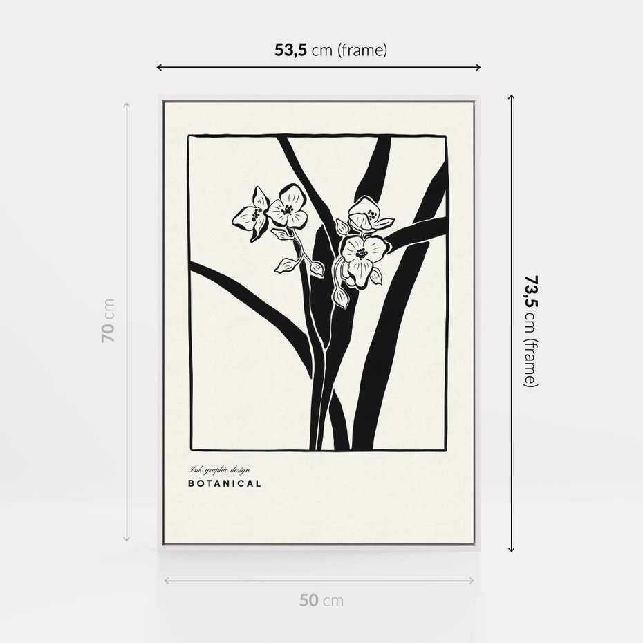 Obraz w ramie 50x70 - Symfonia kwiatowej ekspresji - kwiat, grafika - rama biała