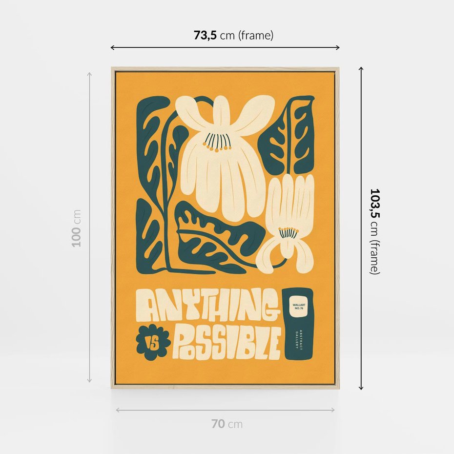 Obraz w ramie 70x100 - Impulsy Harmonii - kwiaty, nowoczesny plakat - rama drewno