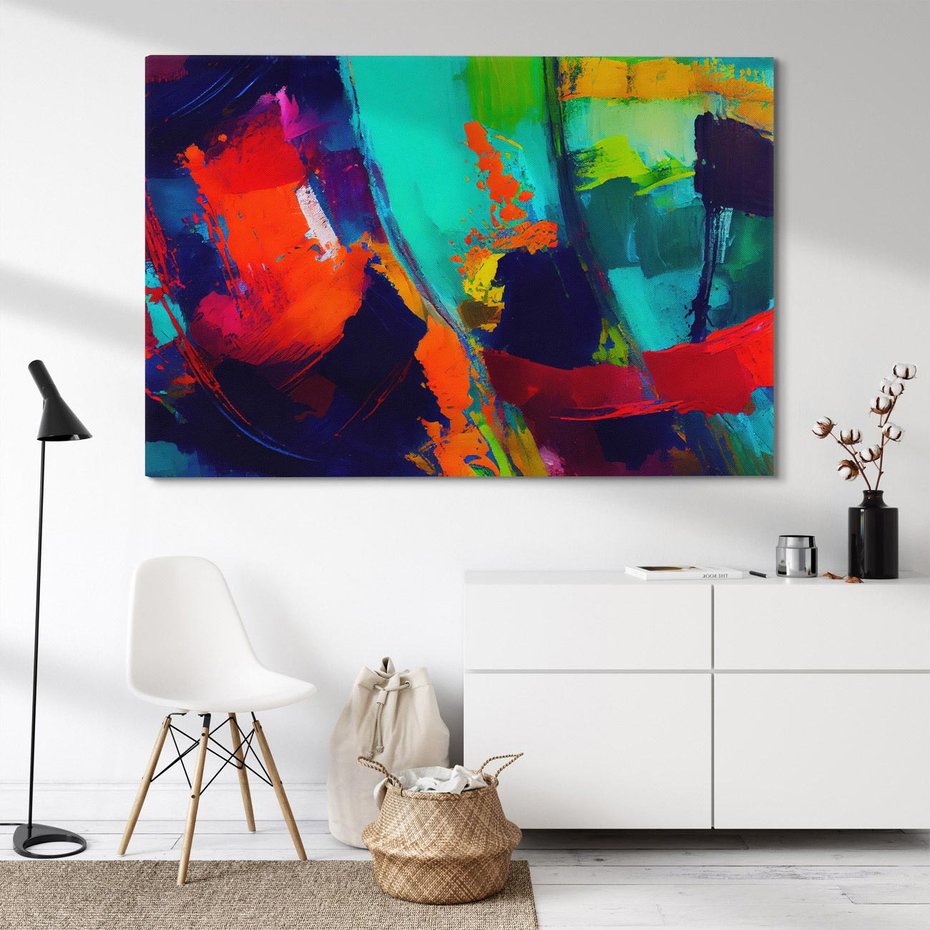 Obraz na płótnie 120x80 - Abstrakcyjne wizje czasu - żywe radosne kolory, plamy kolory