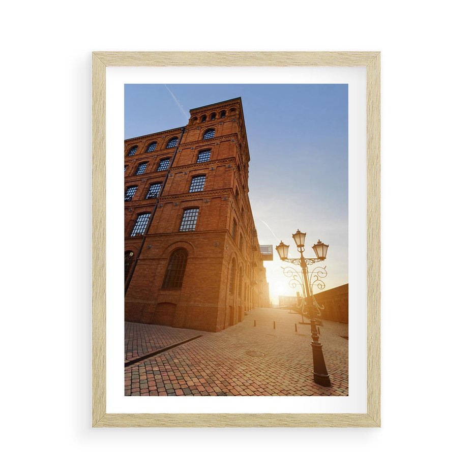 Plakat w ramie 50x70 - Perspektywa uliczki - uliczka, perspektywa - rama drewno