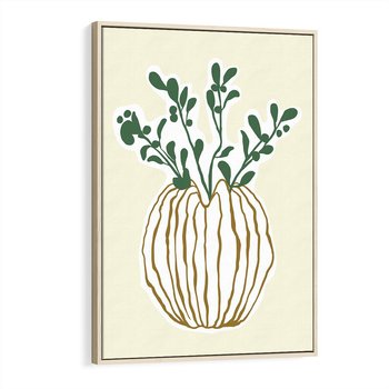 Obraz w ramie 80x120 - Przenikające Formy - abstrakcyjny plakat, kwiaty - rama drewno