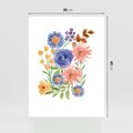 Plakat bez ramy 30x40 - Migocące Widoki Kwiatów - akwarelowe polne kwiaty, minimalistyczny plakat