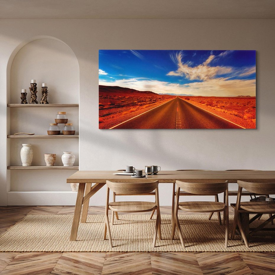 Obraz na płótnie 120x60 - Przygoda na pustynnej drodze - droga, pustynia
