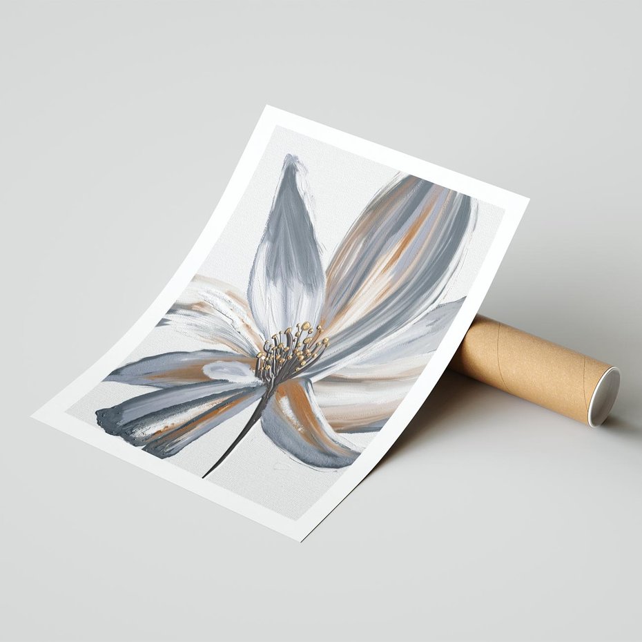 Plakat bez ramy 50x70 - Olejne kwiaty - wyraz emocji - kwiaty, malowane