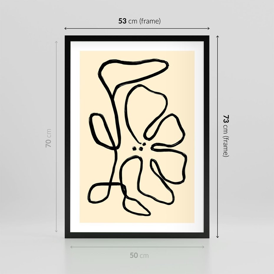 Plakat w ramie 50x70 - Zaklęte Aberracje - abstrakcyjna sztuka, przypominająca kwiat - rama czarna