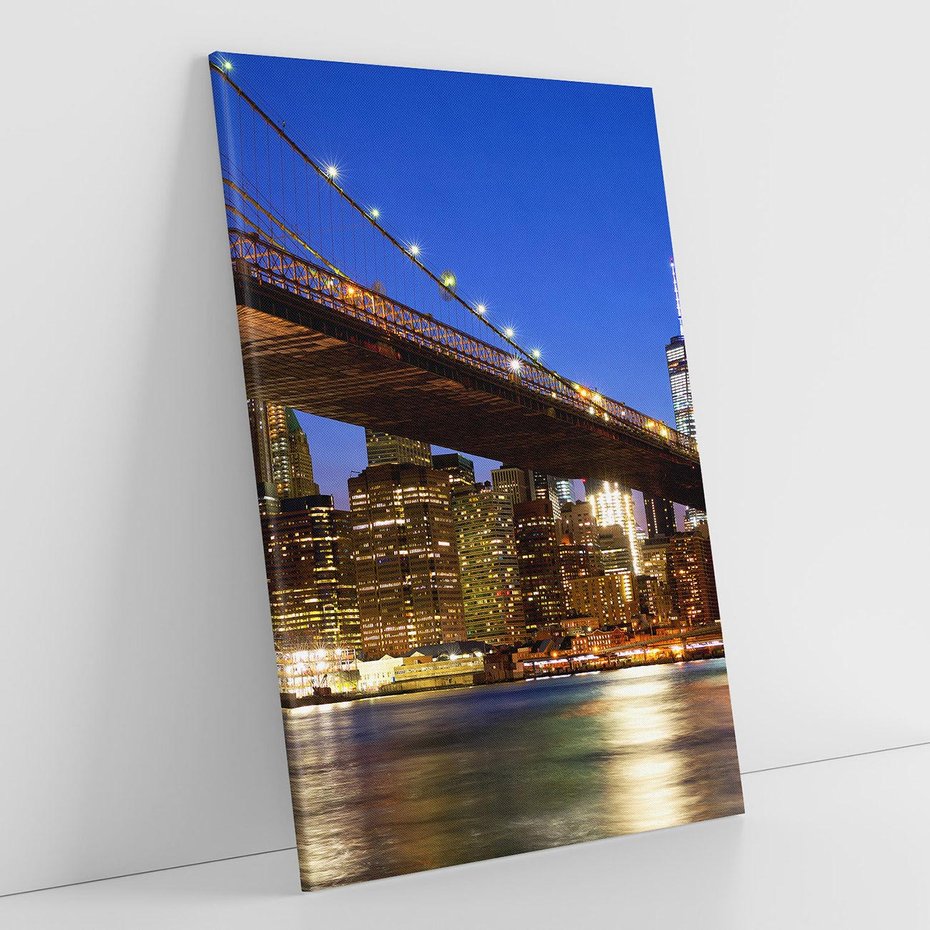 Obraz na płótnie 80x120 - Nowojorski most w świetle nocy - most, Nowy Jork