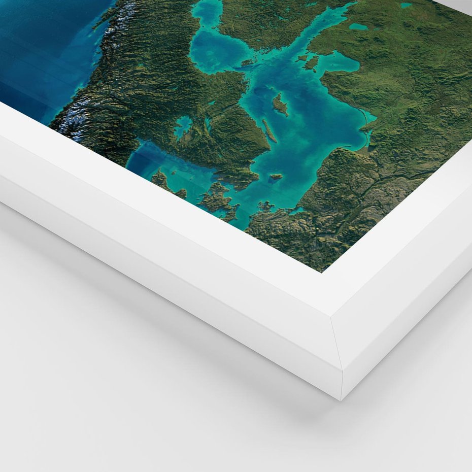 Plakat w ramie 50x70 - Beztroski widok na ocean - widok, ocean - rama biała