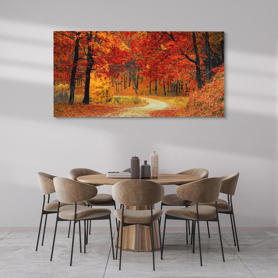 Obraz na płótnie 120x60 - Jesienna melodia lasu - jesień, las