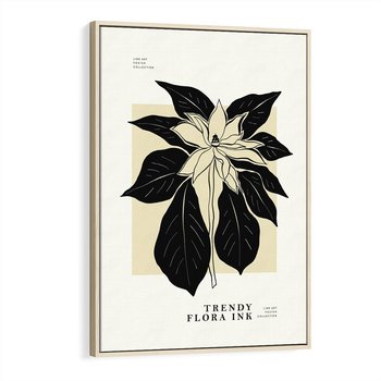 Obraz w ramie 70x100 - Melancholia przerywanych linii - wiaty, typografia - rama drewno