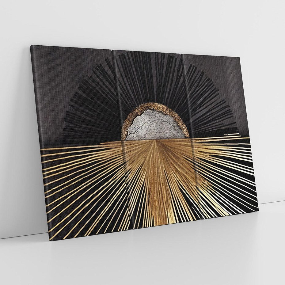 Obraz na płótnie 120x80 - Metaliczne Boho Abstrakcje - boho, słońce