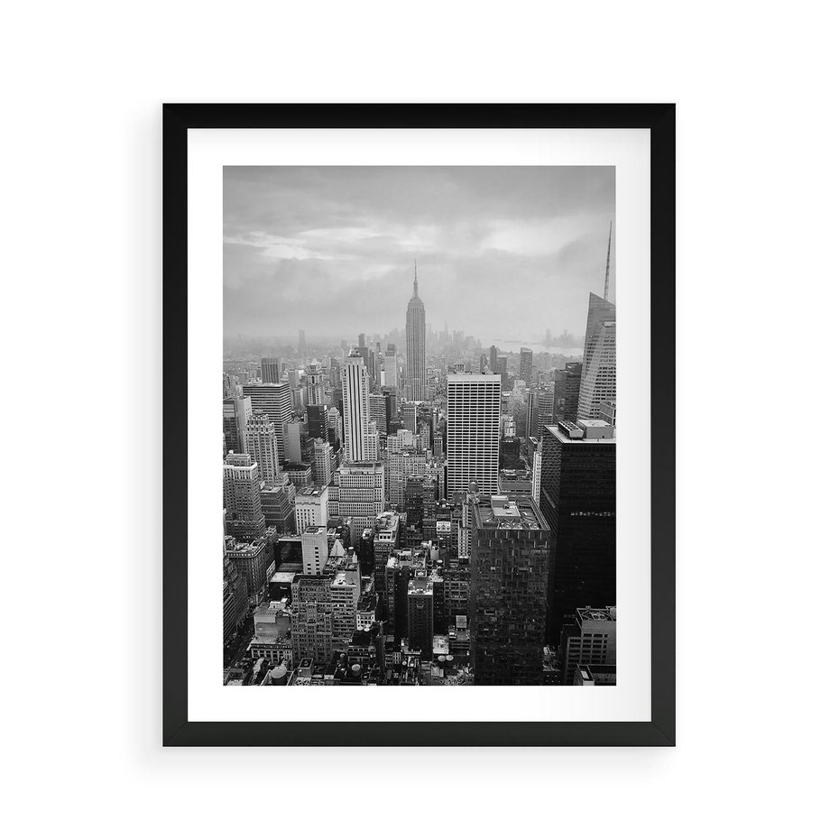 Plakat w ramie 40x50 - Majestatyczne Wysokości - Nowy Jork, wieżowce - rama czarna