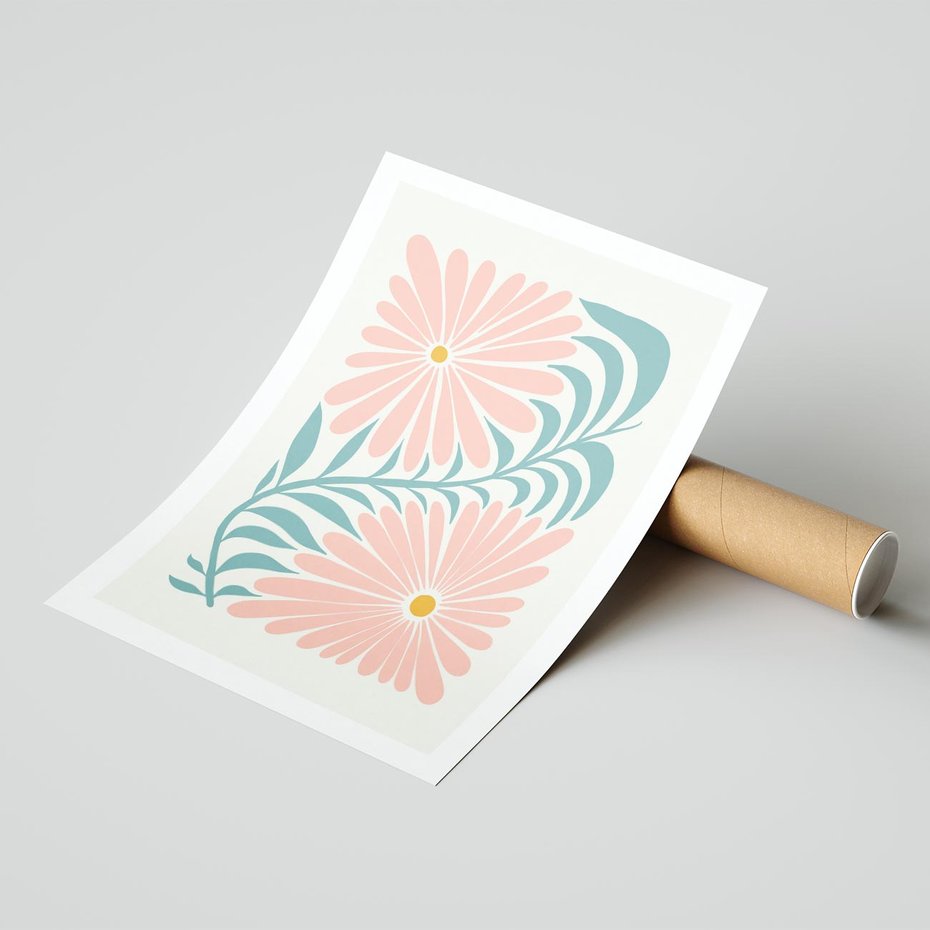 Plakat bez ramy 40x50 - Kształtując Marzenia - kwiaty, sztuka nowoczesna