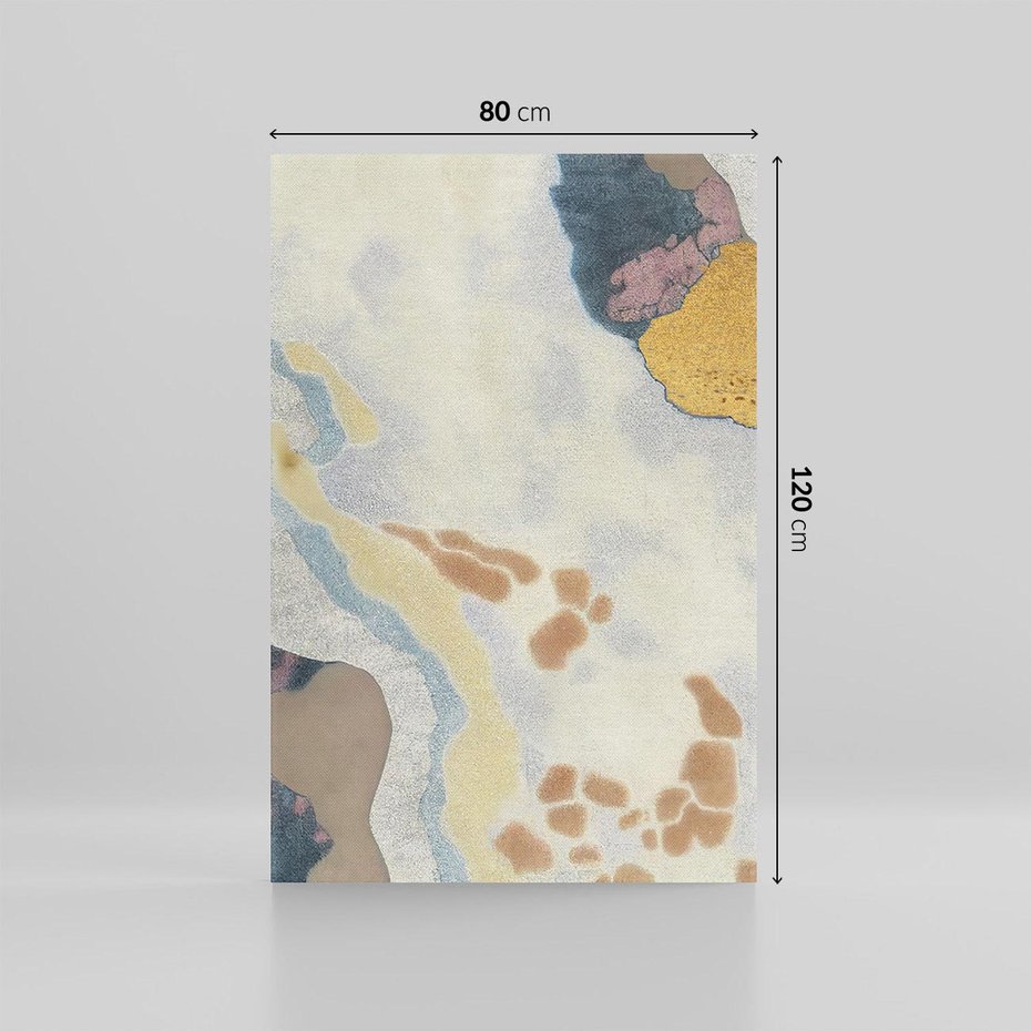 Obraz na płótnie 80x120 - Melancholijne oddechy pędzla - abstrakcyjne formy, zgaszone kolory