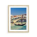 Plakat w ramie 30x40 - Romantyczna przejażdżka gondolą w Wenecji - Wenecja, gondola - rama drewno