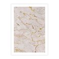 Plakat bez ramy 21x30 - Beżowy Marmur i Złoto - marmur, beżowy marmur