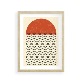 Plakat w ramie 40x50 - Abstrakcyjne Wzory na Plakacie - geometryczna sztuka, nowoczesny plakat - rama drewno
