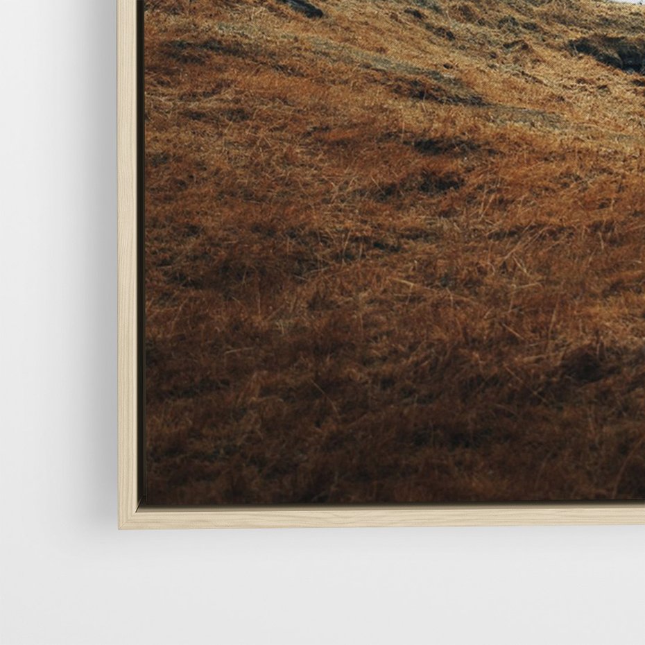 Obraz w ramie 50x70 - Ciepło i Przytulność - skandynawski, domek - rama drewno