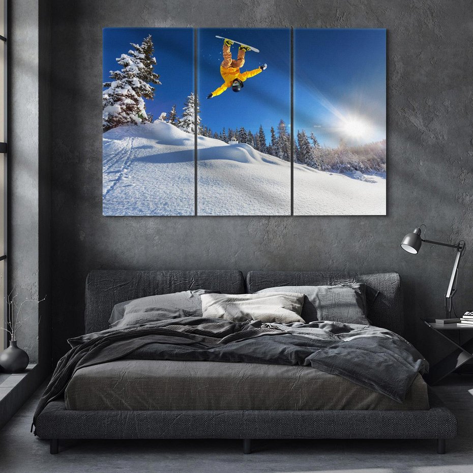 Obraz na płótnie 120x80 - Adrenalina na śniegu - snowboard - snowboard, sport