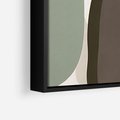 Obraz w ramie 100x70 - Fale w Zieleni - abstrakcyjne kształty, zgaszona zieleń - rama czarna