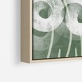 Obraz w ramie 50x50 - Spokojne Plamy Natury - zielony plakat, roślinne motywy - rama drewno