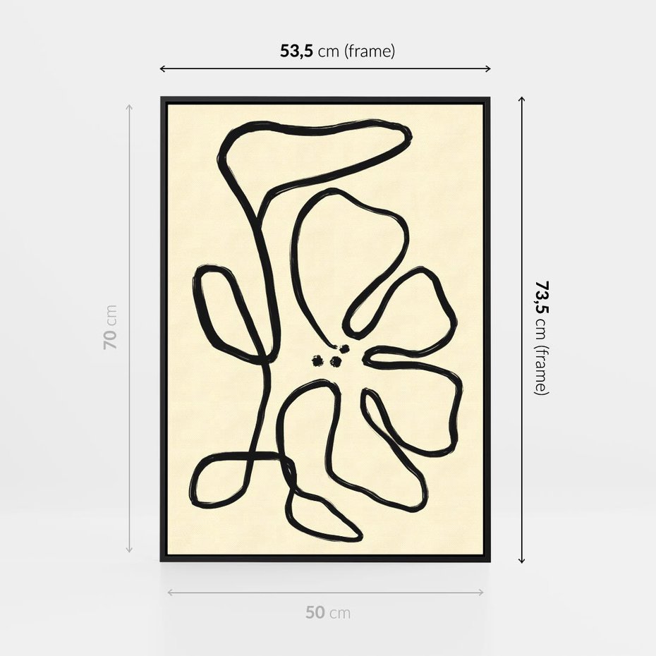 Obraz w ramie 50x70 - Zaklęte Aberracje - abstrakcyjna sztuka, przypominająca kwiat - rama czarna