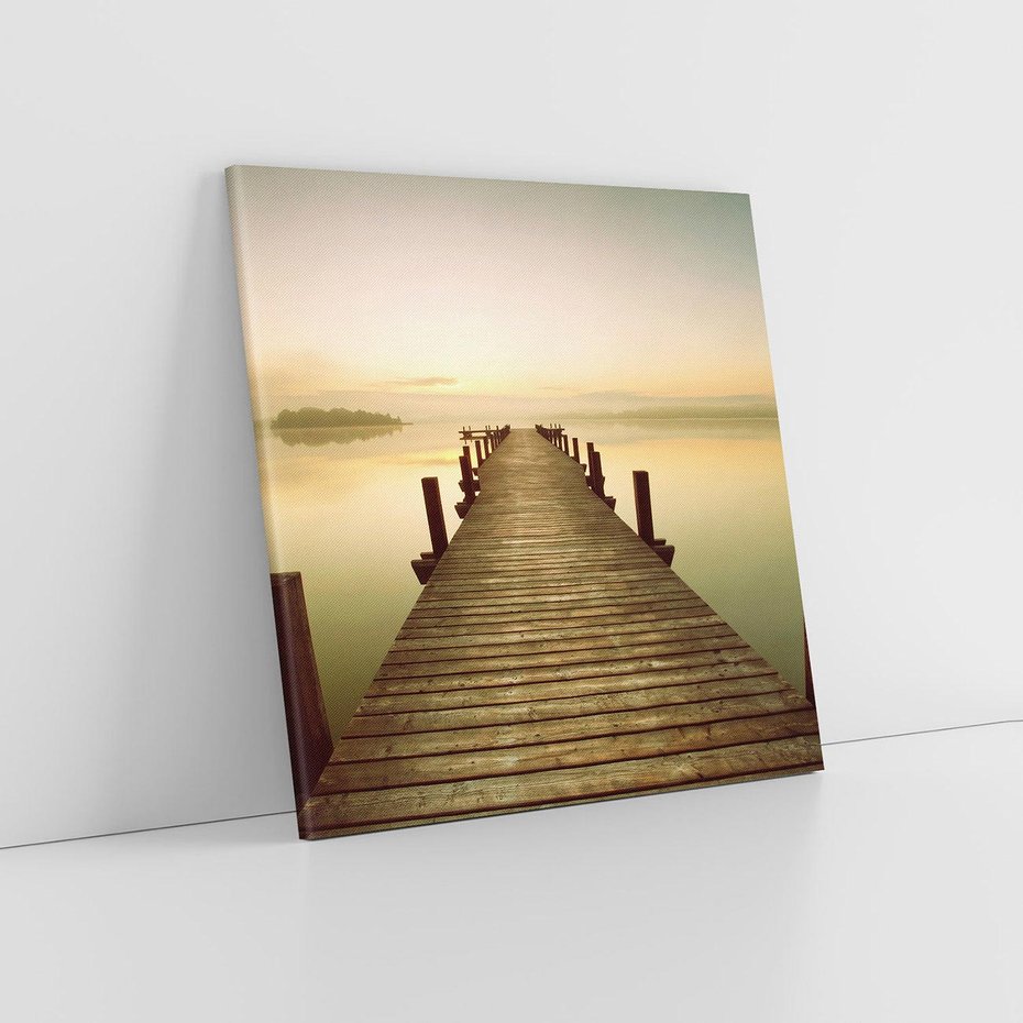 Obraz na płótnie 30x30 - Molo: spacer nad morzem - molo, morze