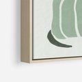 Obraz w ramie 50x70 - Zielona Równowaga - abstrakcyjny zielony ślimak, skandynawski design - rama drewno