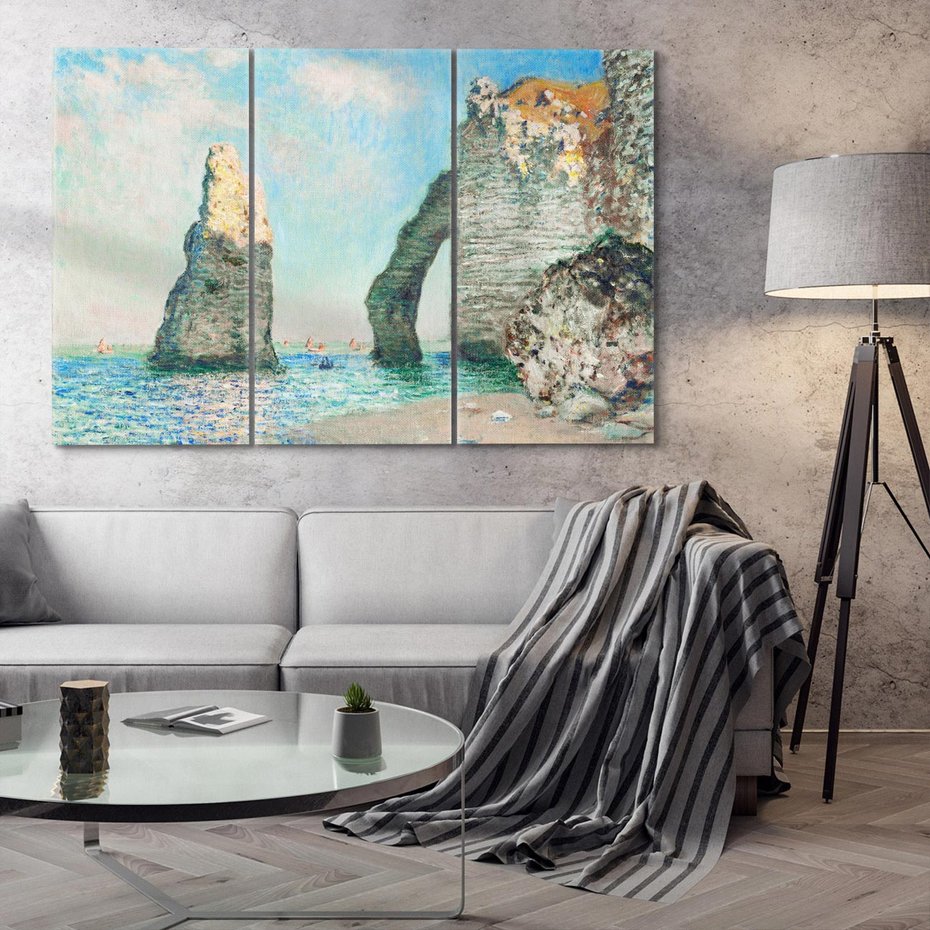 Obraz na płótnie 120x80 - Klify Étretat (1885), Claude Monet - Reprodukcja - reprodukcja, obraz na płótnie