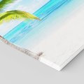 Obraz na płótnie 50x70 - Wakacyjne uniesienie: plaża i palma - plaża, morze