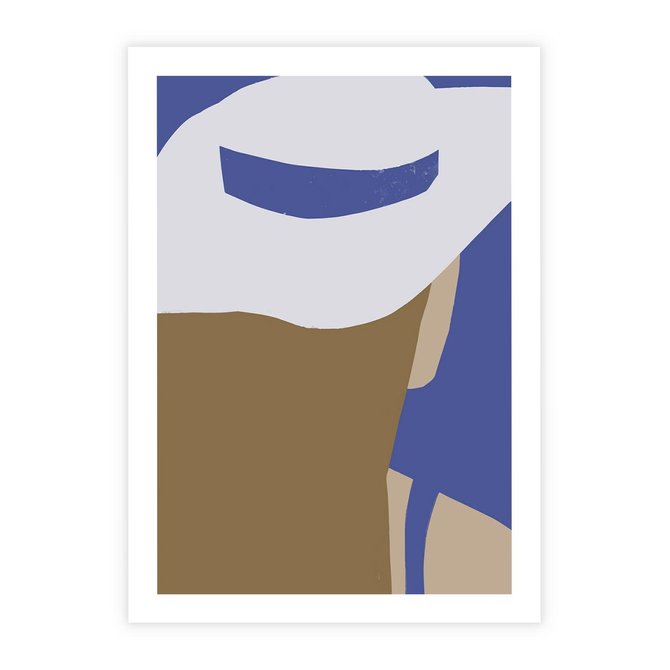 Plakat bez ramy 21x30 - Kobiecy Wiatr - plakat retro, kobieta w kapeluszu