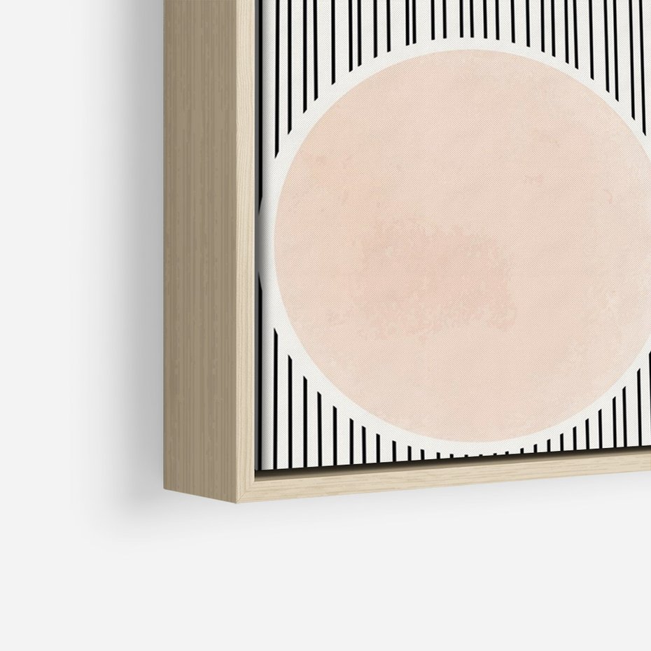 Obraz w ramie 50x70 - Przenikające Kształty - abstrkacyjna nowoczesna sztuka, koła okręgi - rama drewno