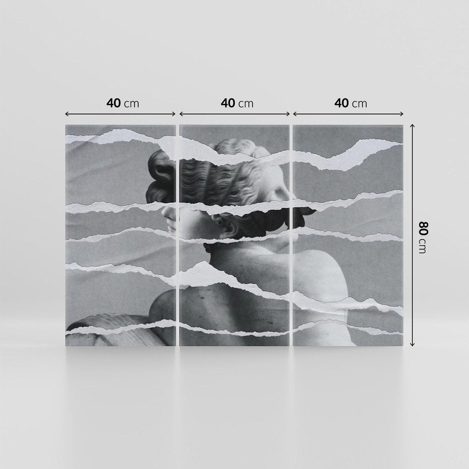 Obraz na płótnie 120x80 - Kolaż z Antyczną Rzeźbą - antyczna rzeźba, kolaż ze zdjęć