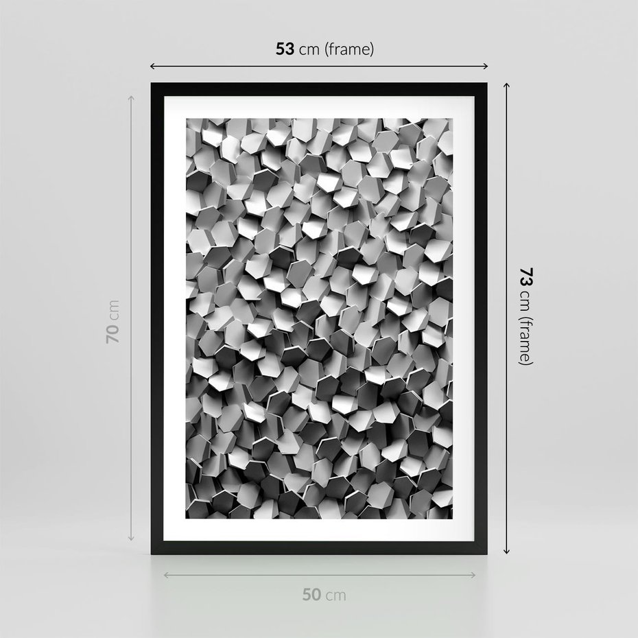 Plakat w ramie 50x70 - Odkryj głębię sztuki - graficzne, 3D - rama czarna