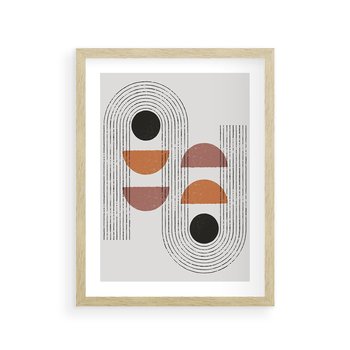 Plakat w ramie 50x70 - Nowoczesna Abstrakcja - geometria, grafika - rama drewno