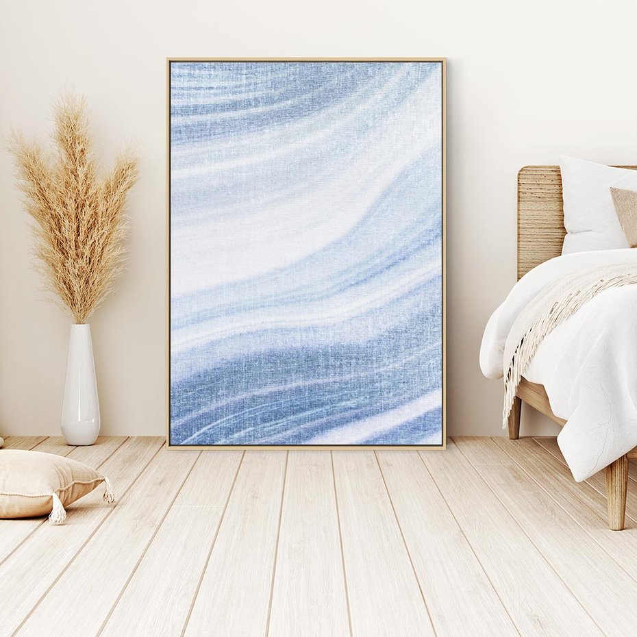 Obraz w ramie 80x120 - Abstrakcyjna akwarela - abstrakcja, akwarela - rama drewno