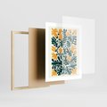 Plakat w ramie 40x50 - Impulsy Kreatywności - abstrakcyjne żółte kwiaty, kompozycja - rama drewno