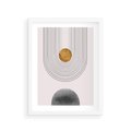 Plakat w ramie 30x40 - Geometryczny Blask - nowoczesna grafika, geometria - rama biała